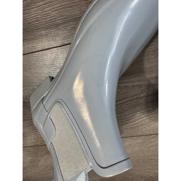Hunter Original Chelsea Gray Symbol Gloss Rain Ankle BOOTS 6 - Picture 8 of 12